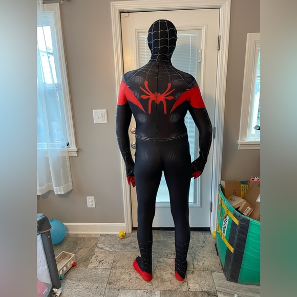 Miles Morales Spider-Man Across the Spider-Verse Cosplay Costume Adult  Jumpsuit - Picture 8 of 10